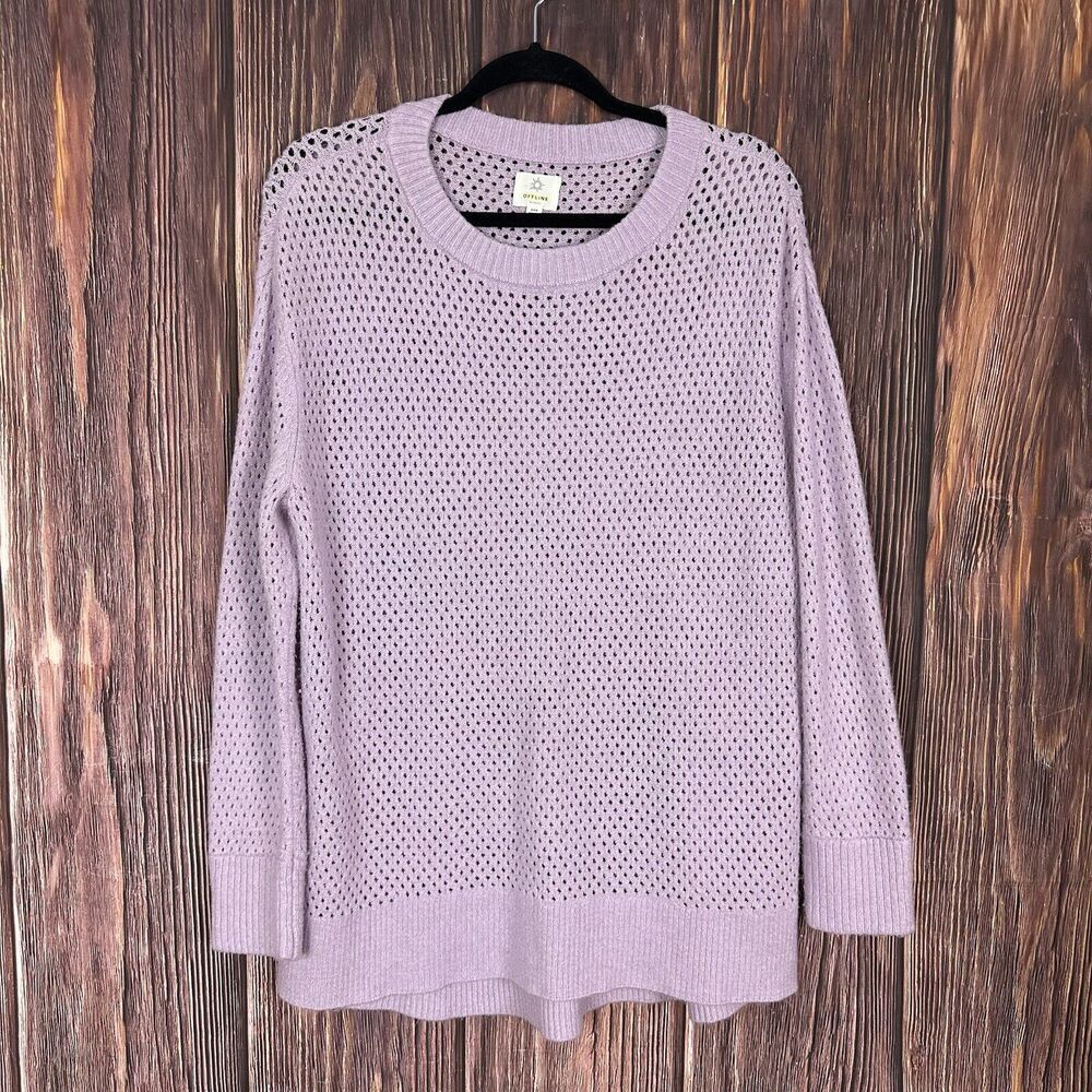 Offline by aerie Light Purple Pointelle Sweater Pullover‎ Size Medium M